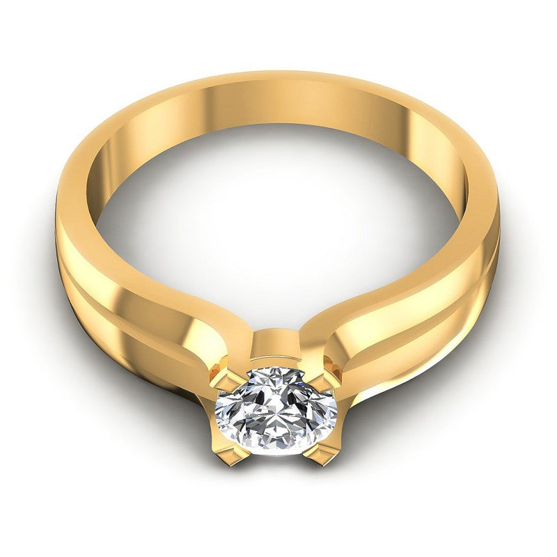 Round Diamonds 0.35CT Solitaire Ring in 14KT Yellow Gold