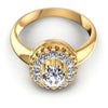 Round and Oval Diamonds 0.85CT Halo Ring in 14KT Yellow Gold