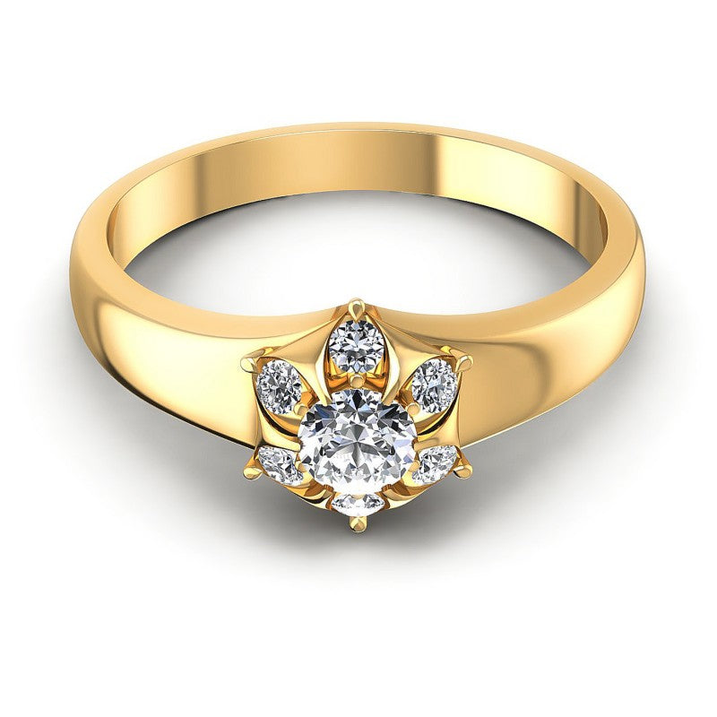 Round Diamonds 0.35CT Fashion Ring in 14KT Yellow Gold
