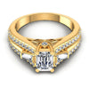 Baguette and Round and Emerald Diamonds 1.25CT Engagement Ring in 14KT Yellow Gold