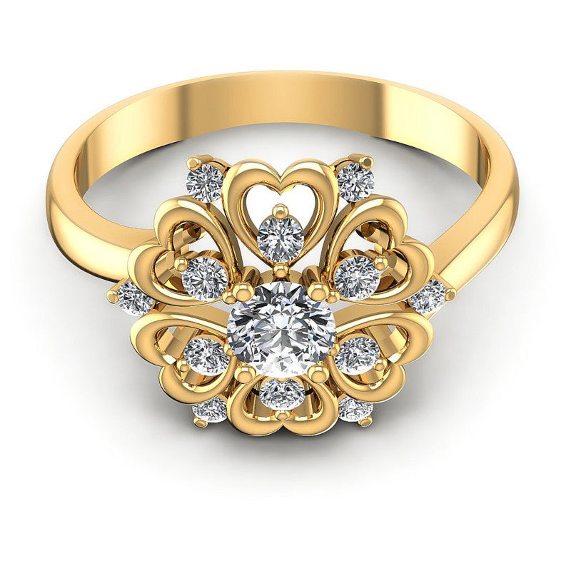 Round Diamonds 0.55CT Fashion Ring in 14KT Yellow Gold