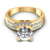 Princess and Round Diamonds 1.05CT Engagement Ring in 14KT Yellow Gold