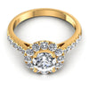 Round Diamonds 1.15CT Halo Ring in 14KT Yellow Gold