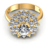 Round Diamonds 1.35CT Halo Ring in 14KT Yellow Gold