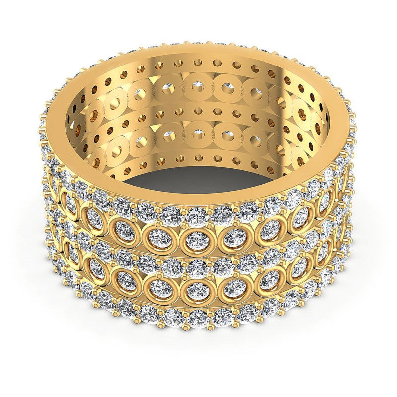 Round Diamonds 2.10CT Eternity Ring in 14KT Yellow Gold