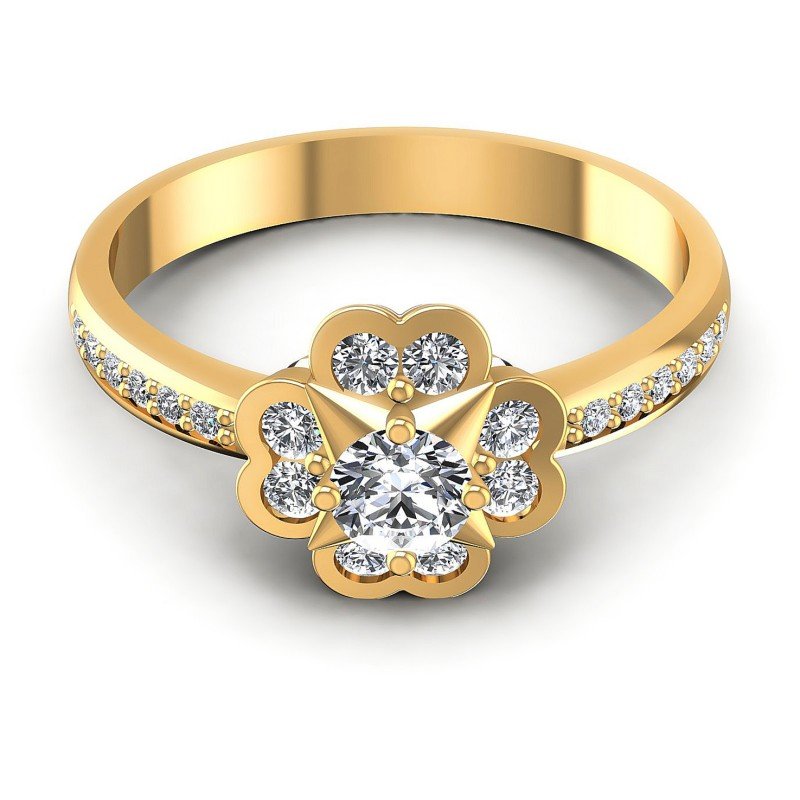 Round Diamonds 0.60CT Fashion Ring in 14KT Yellow Gold