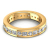Princess and Round Diamonds 2.10CT Eternity Ring in 14KT Yellow Gold
