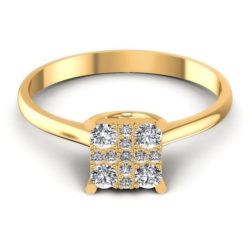 Round Diamonds 0.25CT Fashion Ring in 14KT Yellow Gold