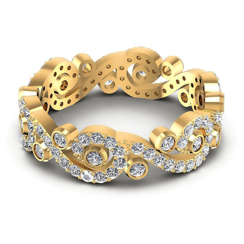 Round Diamonds 0.80CT Eternity Ring in 14KT Yellow Gold