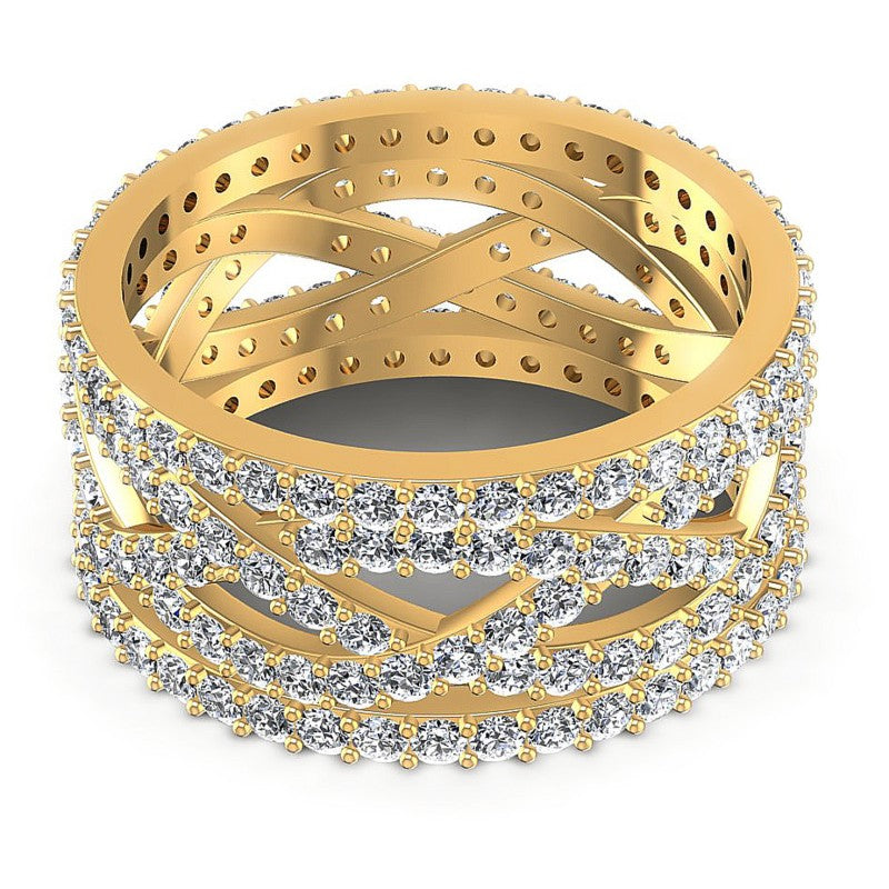 Round Diamonds 2.40CT Eternity Ring in 14KT Yellow Gold