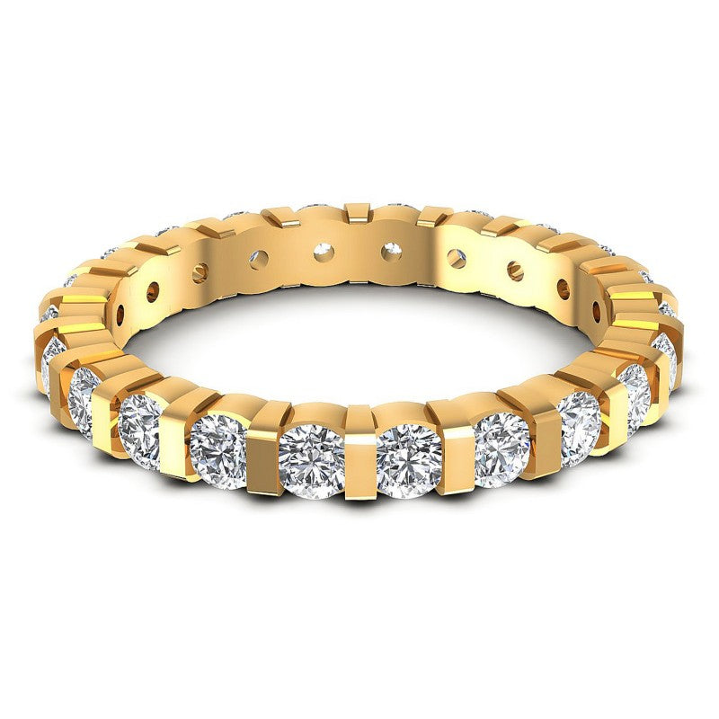 Round Diamonds 2.25CT Eternity Ring in 14KT Yellow Gold