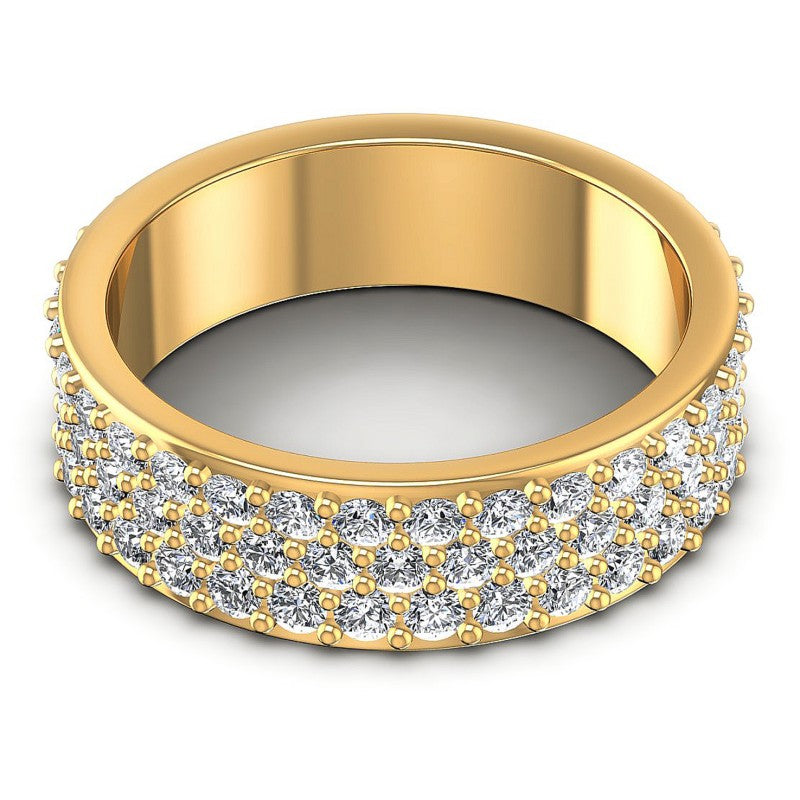 Round Diamonds 2.10CT Eternity Ring in 14KT Yellow Gold