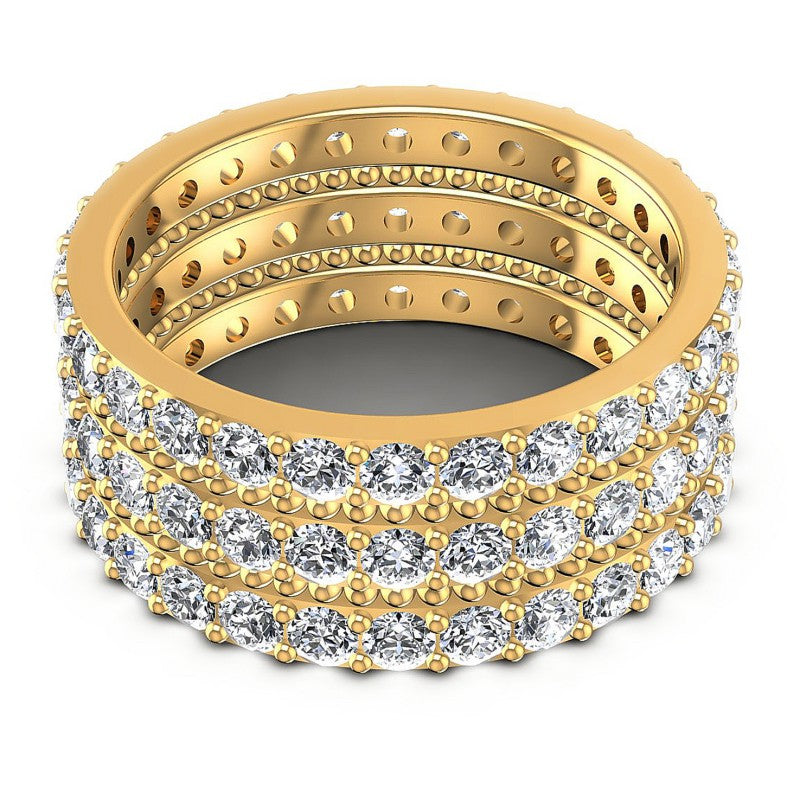 Round Diamonds 2.95CT Eternity Ring in 14KT Yellow Gold