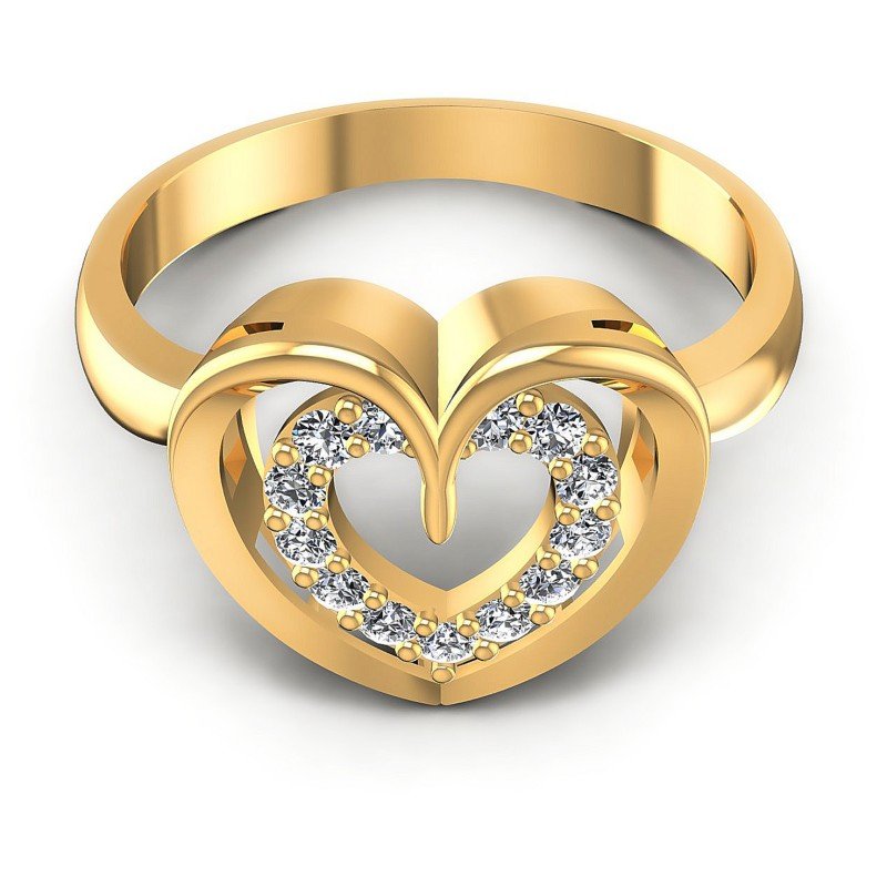 Round Diamonds 0.25CT Fashion Ring in 14KT Yellow Gold