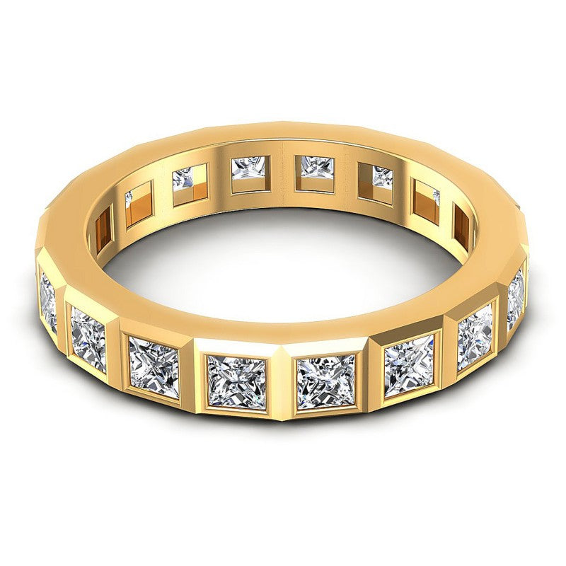 Princess Diamonds 2.10CT Eternity Ring in 14KT Yellow Gold