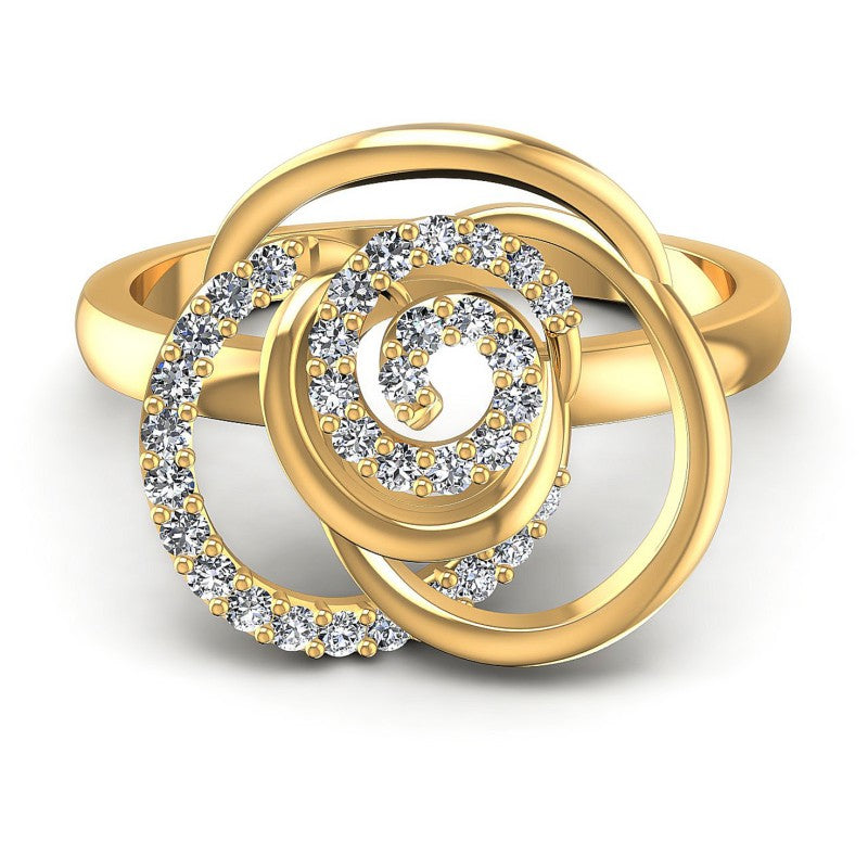 Round Diamonds 0.25CT Fashion Ring in 14KT Yellow Gold