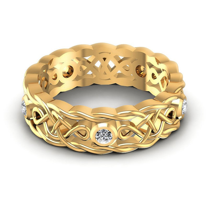 Round Diamonds 0.30CT Eternity Ring in 14KT Yellow Gold