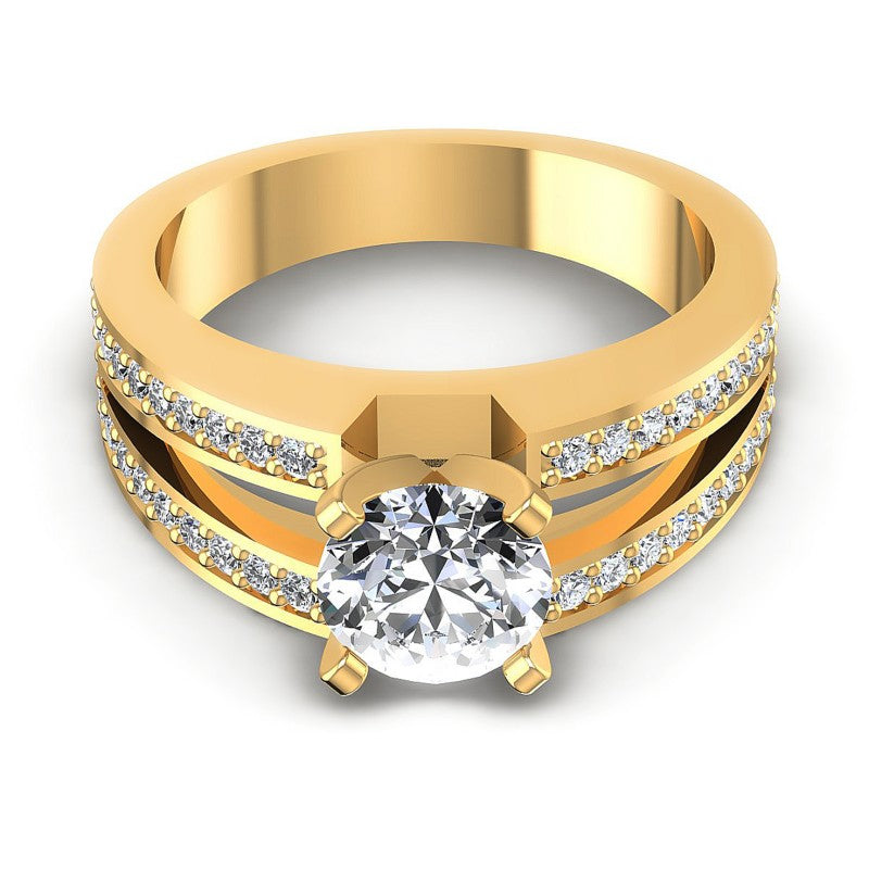Round Diamonds 0.80CT Engagement Ring in 14KT Yellow Gold