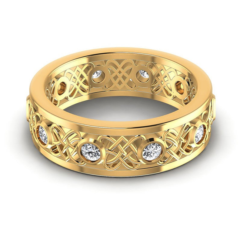 Round Diamonds 0.45CT Diamonds Wedding Band in 14KT Yellow Gold