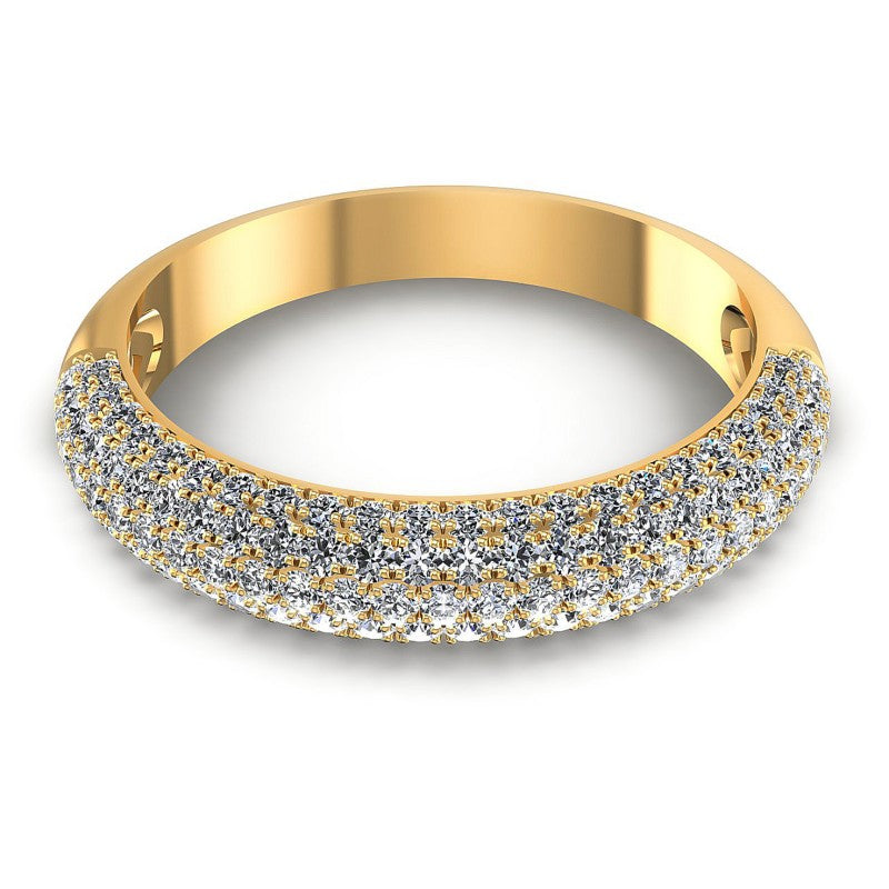 Round Diamonds 1.30CT Diamonds Wedding Band in 14KT Yellow Gold