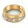 Princess and Round Diamonds 1.10CT Diamonds Wedding Band in 14KT Yellow Gold