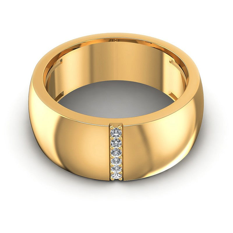 Round Diamonds 0.10CT Diamonds Wedding Band in 14KT Yellow Gold