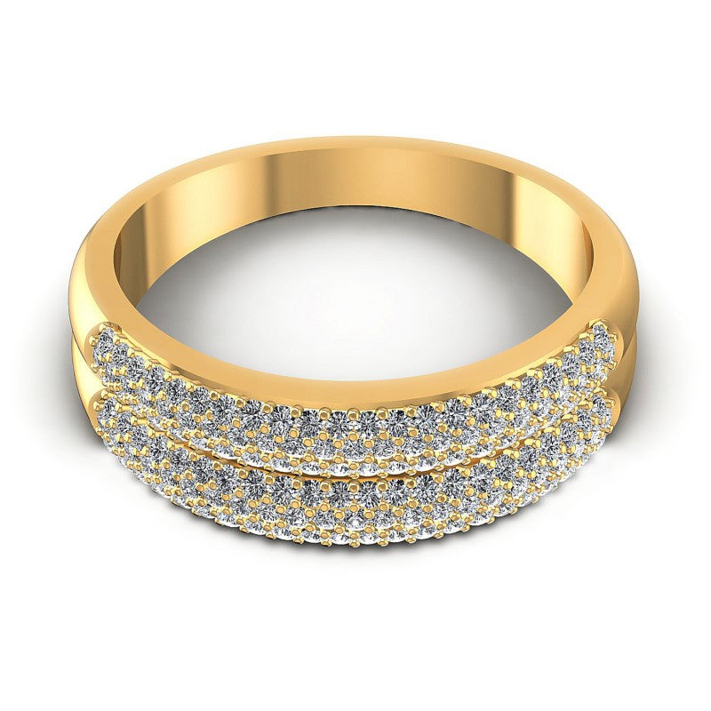 Round Diamonds 0.60CT Diamonds Wedding Band in 14KT Yellow Gold