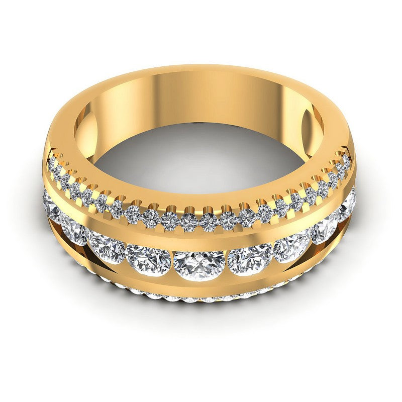 Round Diamonds 1.20CT Diamonds Wedding Band in 14KT Yellow Gold