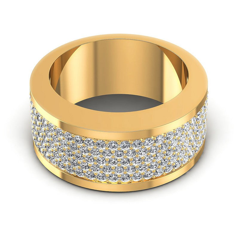 Round Diamonds 1.85CT Diamonds Wedding Band in 14KT Yellow Gold