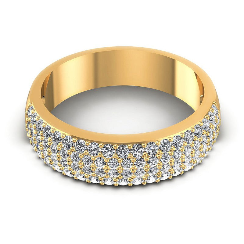 Round Diamonds 0.85CT Diamonds Wedding Band in 14KT Yellow Gold