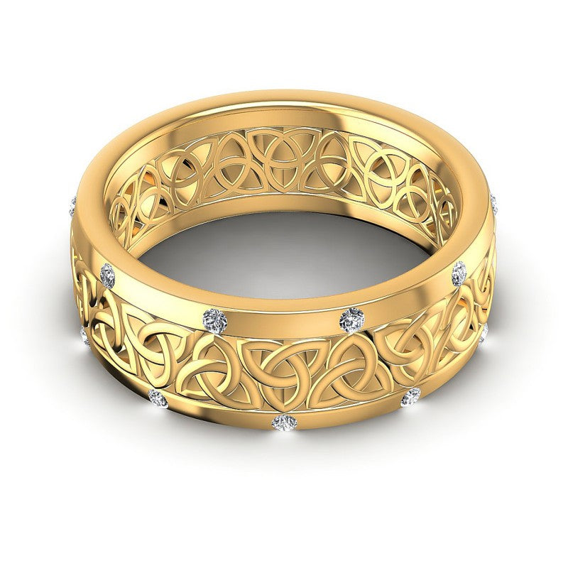 Round Diamonds 0.20CT Diamonds Wedding Band in 14KT Yellow Gold