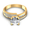 Princess and Round Diamonds 0.95CT Engagement Ring in 14KT Yellow Gold