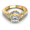 Princess and Round Diamonds 0.95CT Engagement Ring in 14KT Yellow Gold