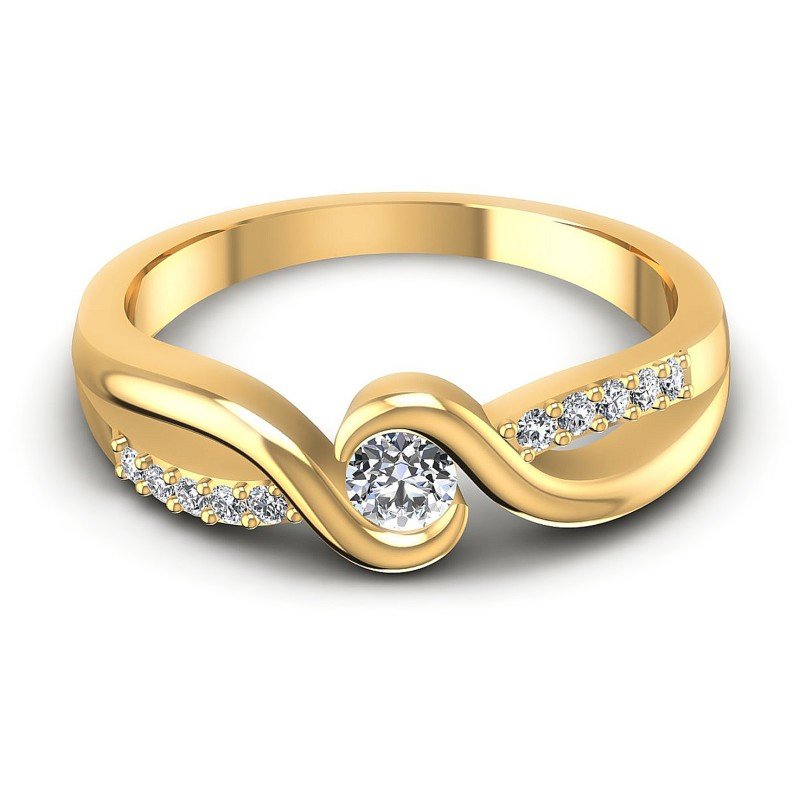 Round Diamonds 0.25CT Fashion Ring in 14KT Yellow Gold