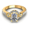 Round and Emerald Diamonds 0.95CT Engagement Ring in 14KT Yellow Gold