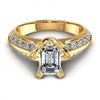 Round and Emerald Diamonds 1.00CT Engagement Ring in 14KT Yellow Gold