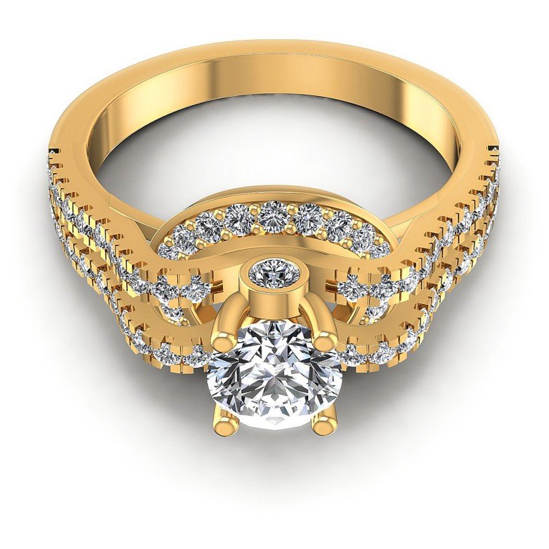 Round Diamonds 1.00CT Engagement Ring in 14KT Yellow Gold