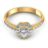 Round and Heart Diamonds 0.80CT Halo Ring in 14KT Yellow Gold
