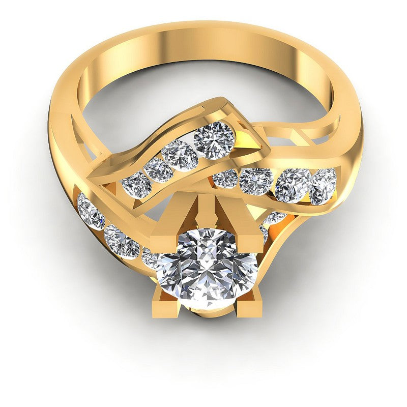 Round Diamonds 1.10CT Engagement Ring in 14KT Yellow Gold