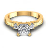 Princess and Round Diamonds 0.55CT Engagement Ring in 14KT Yellow Gold