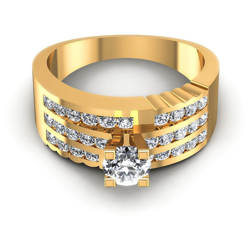Round Diamonds 1.15CT Engagement Ring in 14KT Yellow Gold