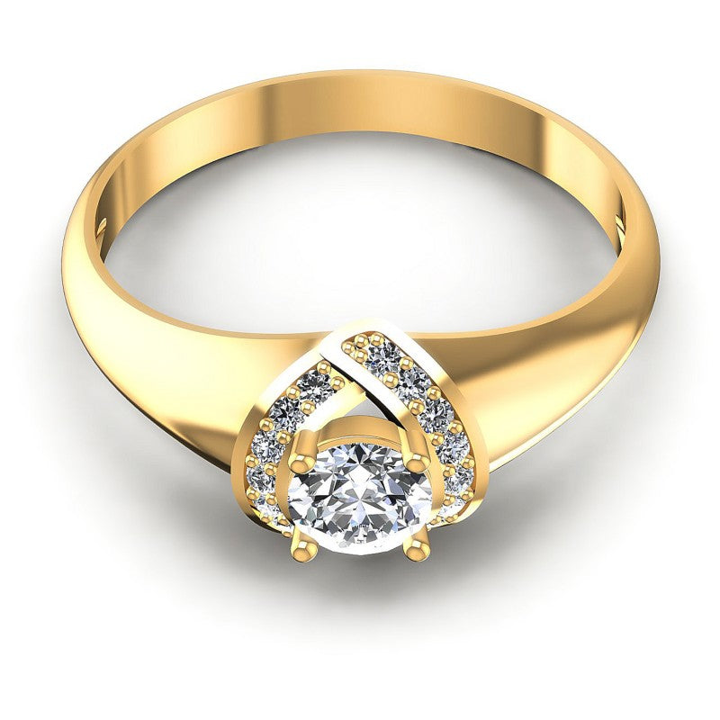 Round Diamonds 0.50CT Engagement Ring in 14KT Yellow Gold