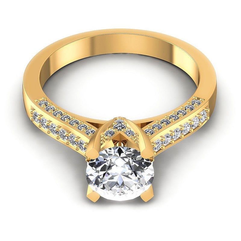 Round Diamonds 0.75CT Engagement Ring in 14KT Yellow Gold
