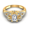 Round and Emerald Diamonds 0.80CT Engagement Ring in 14KT Yellow Gold