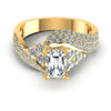 Round and Emerald Diamonds 1.10CT Engagement Ring in 14KT Yellow Gold