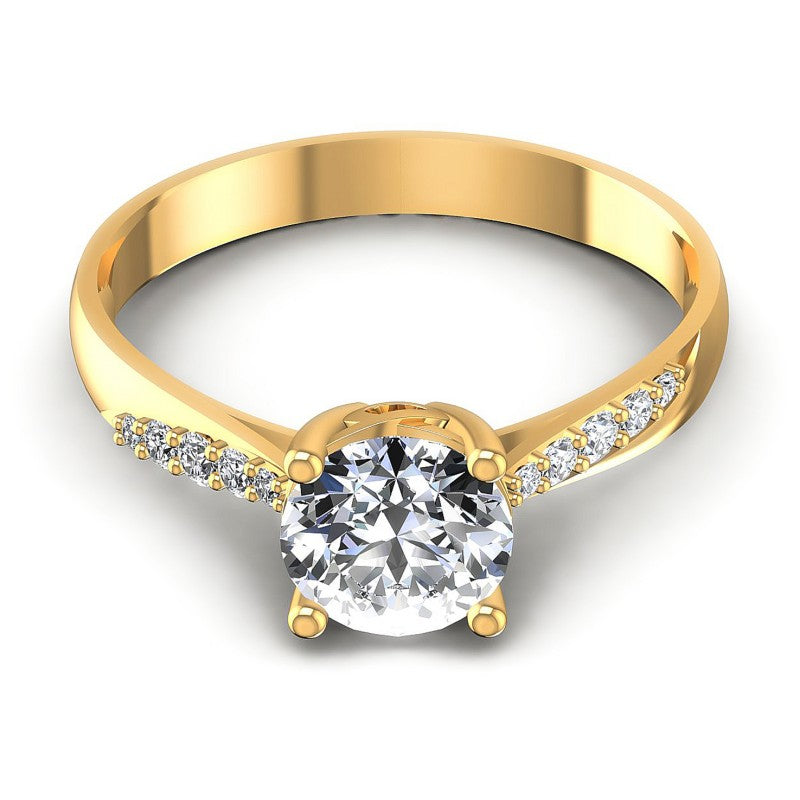 Round Diamonds 0.50CT Engagement Ring in 14KT Yellow Gold