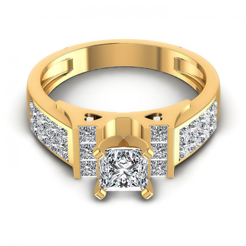 Princess Diamonds 1.15CT Engagement Ring in 14KT Yellow Gold