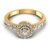 Round Diamonds 0.95CT Halo Ring in 14KT Yellow Gold