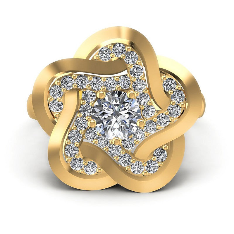 Round Diamonds 0.75CT Engagement Ring in 14KT Yellow Gold