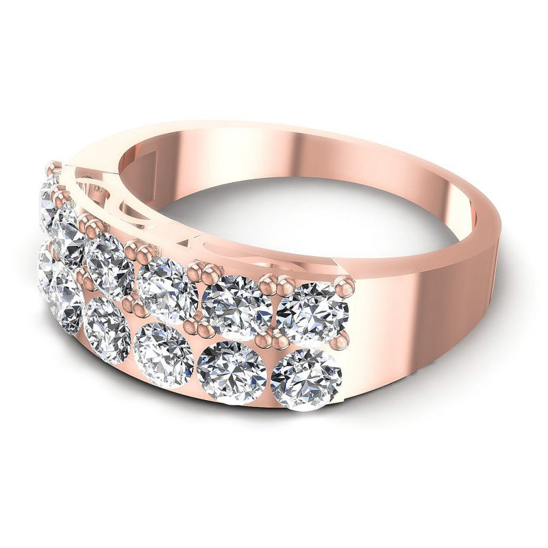 Round Cut Diamonds Wedding Band in 18KT Rose Gold